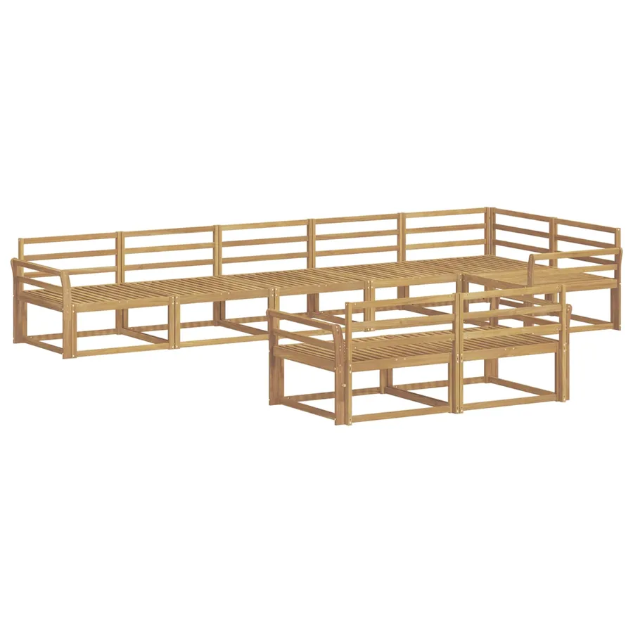 Ensemble de canapés d'extérieur 8 pc Blanc Bois d'Acacia Massif - 2