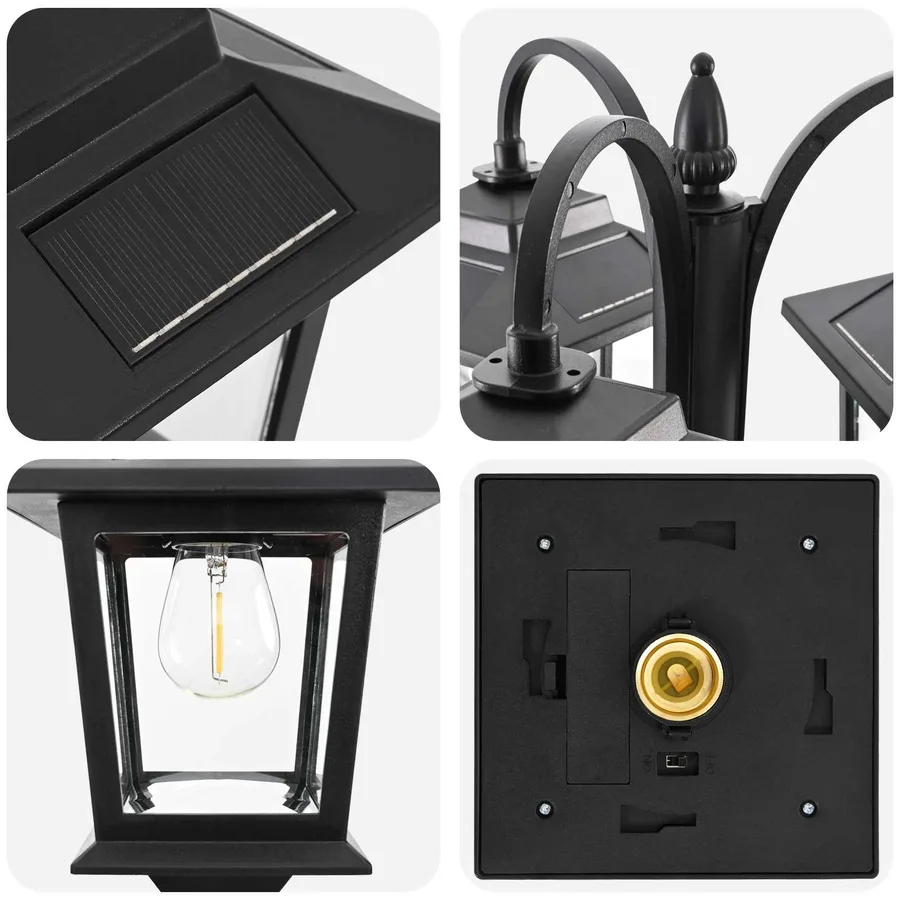 Lampadaire à 3 têtes Noir 16 x 16 x 187 cm Aluminium et ABS - 6