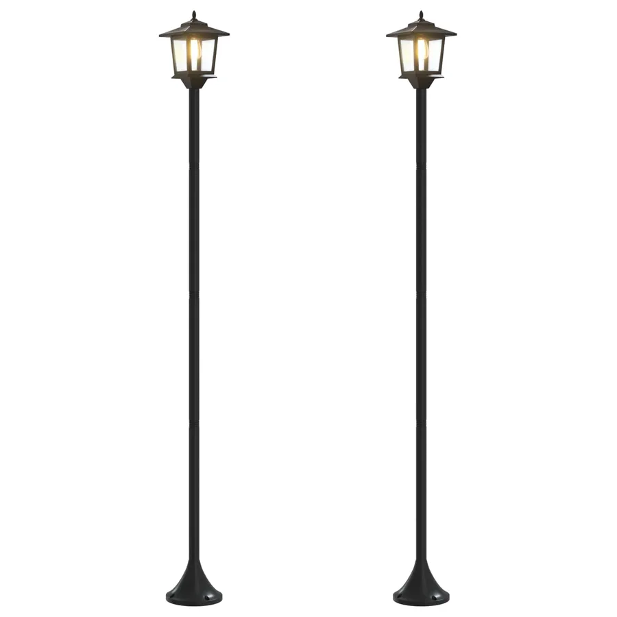 Ensemble de lampadaires 2 pc Noir 16 x 16 x 156 cm - 2