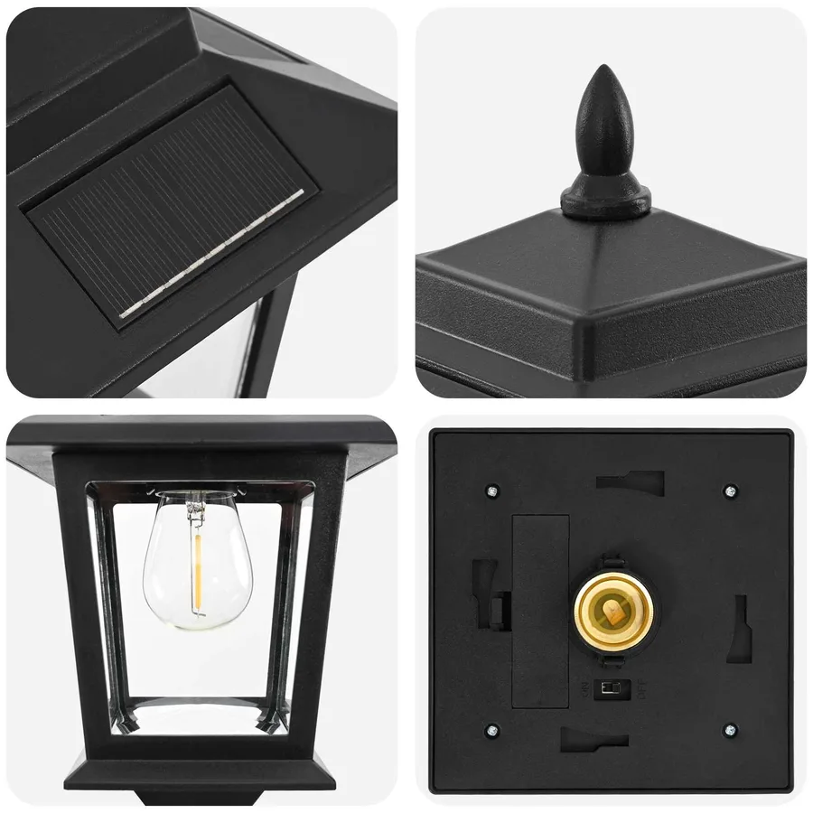 Ensemble de lampadaires 2 pc Noir 16 x 16 x 156 cm - 6