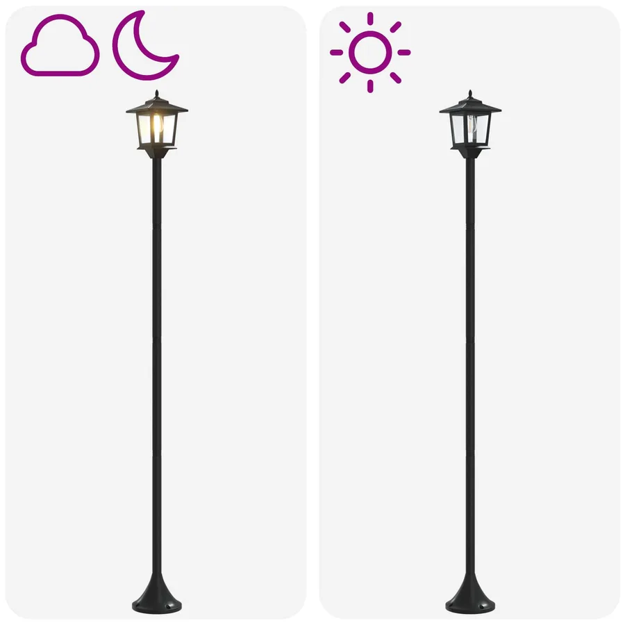Ensemble de lampadaires 2 pc Noir 16 x 16 x 156 cm - 8