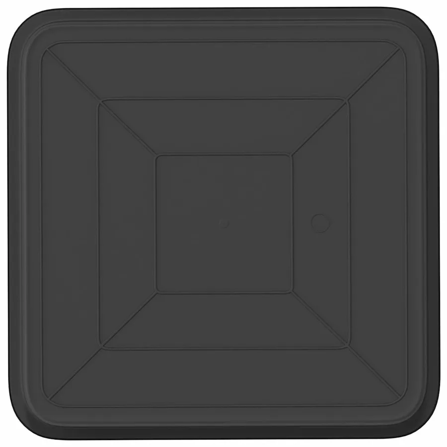 Plateau carré à fleurs 6 pcs Noir 36 x 36 x 2.5 cm Plastique - 6