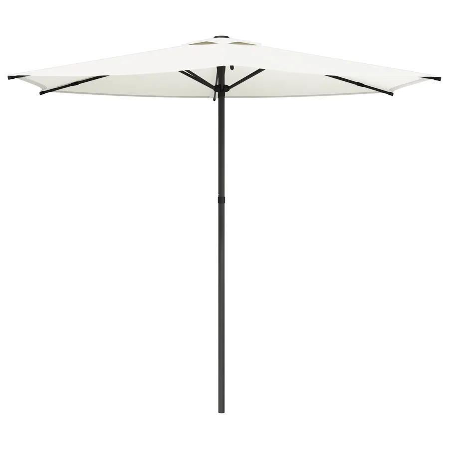 Parasol de jardin 270 x 270 cm Polyester Rectangulaire Crème - 2