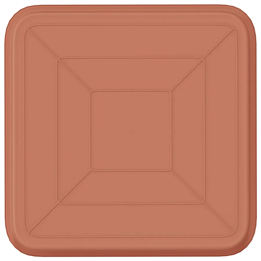 Plateau carré à fleurs 6 pcs Rouge brique 25,5 x 25,5 x 2,5 cm - 6