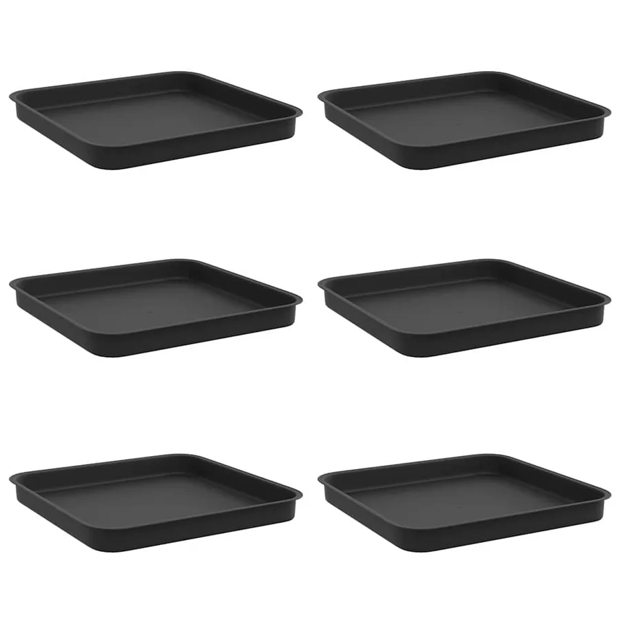 Plateau carré à fleurs 6 pcs Noir 25,5 x 25,5 x 2,5 cm - 2