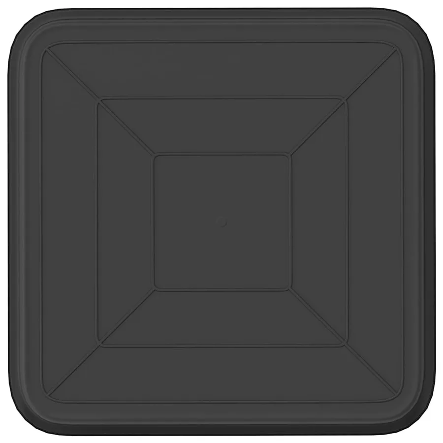 Plateau carré à fleurs 6 pcs Noir 25,5 x 25,5 x 2,5 cm - 6
