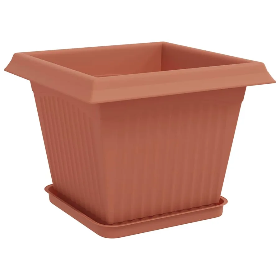 Pots de plantes 24 pcs Rouge brique 28,5 x 28,5 x 22 cm - 5