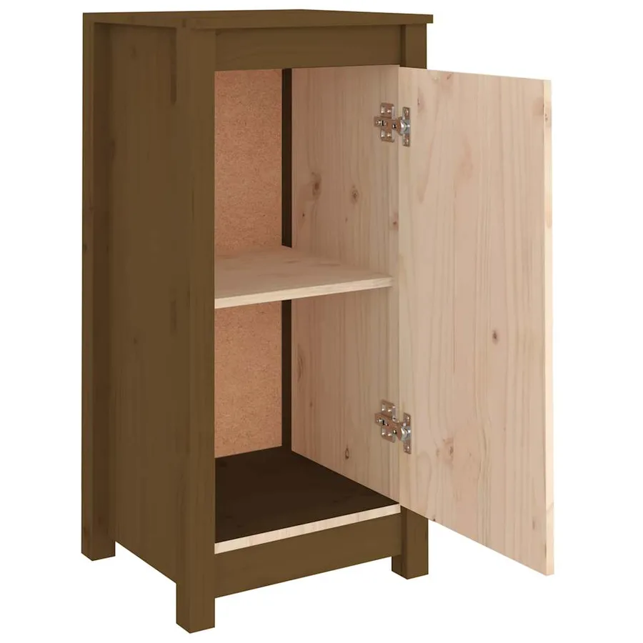 Buffets 2 pcs Marron miel 39x35x80 cm Bois massif de pin - 4