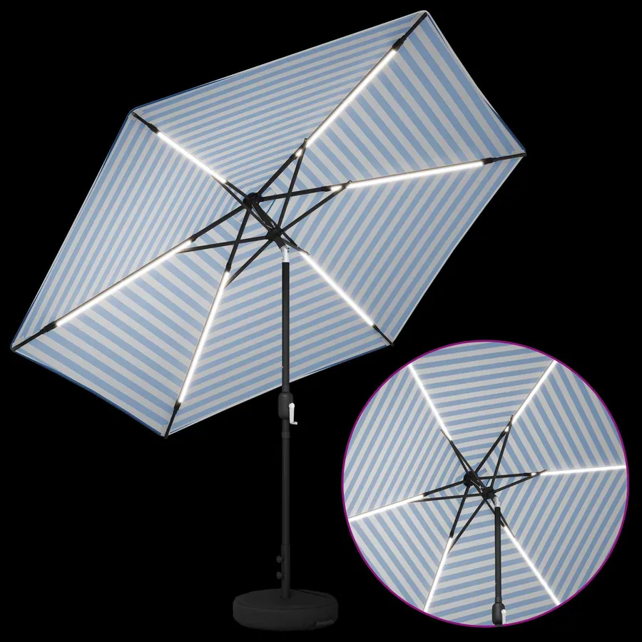 Parasol de jardin avec lumières LED et base 300 x 300 cm - 4