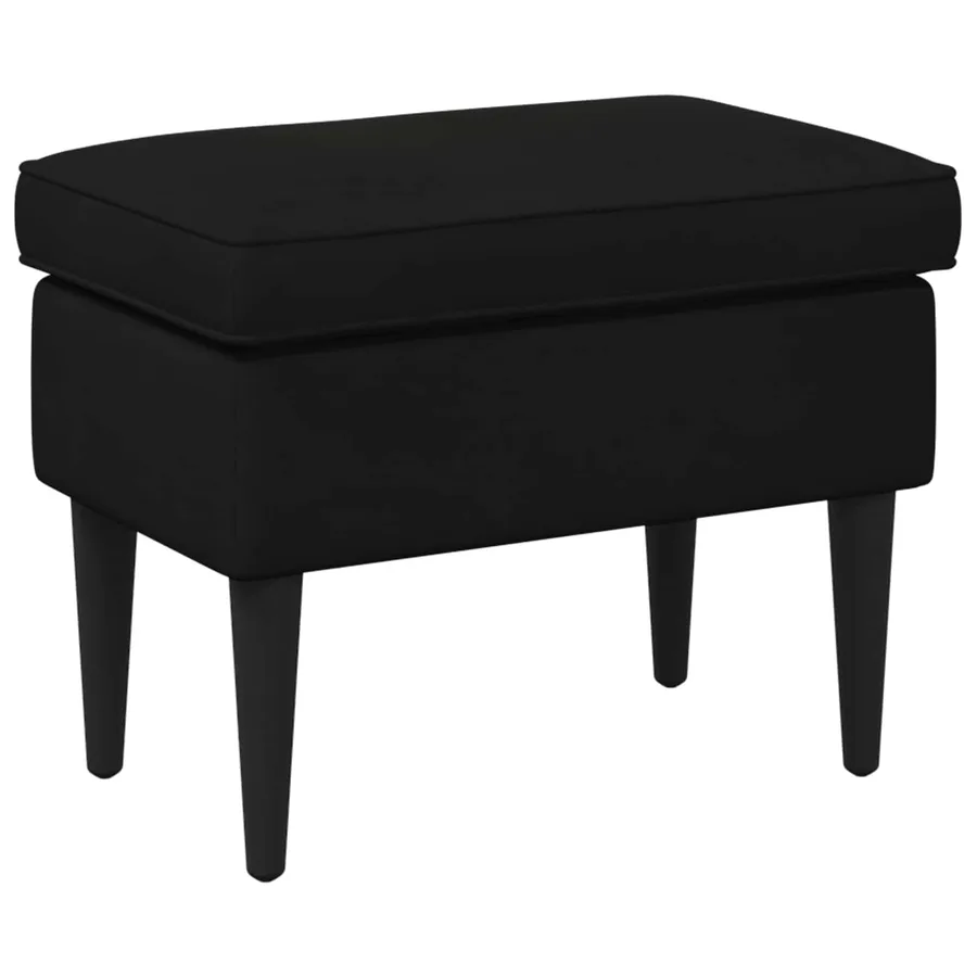 Pouf Noir 55 x 35 x 41 cm Velours - 2