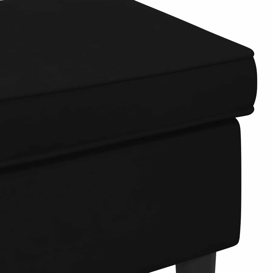 Pouf Noir 55 x 35 x 41 cm Velours - 5