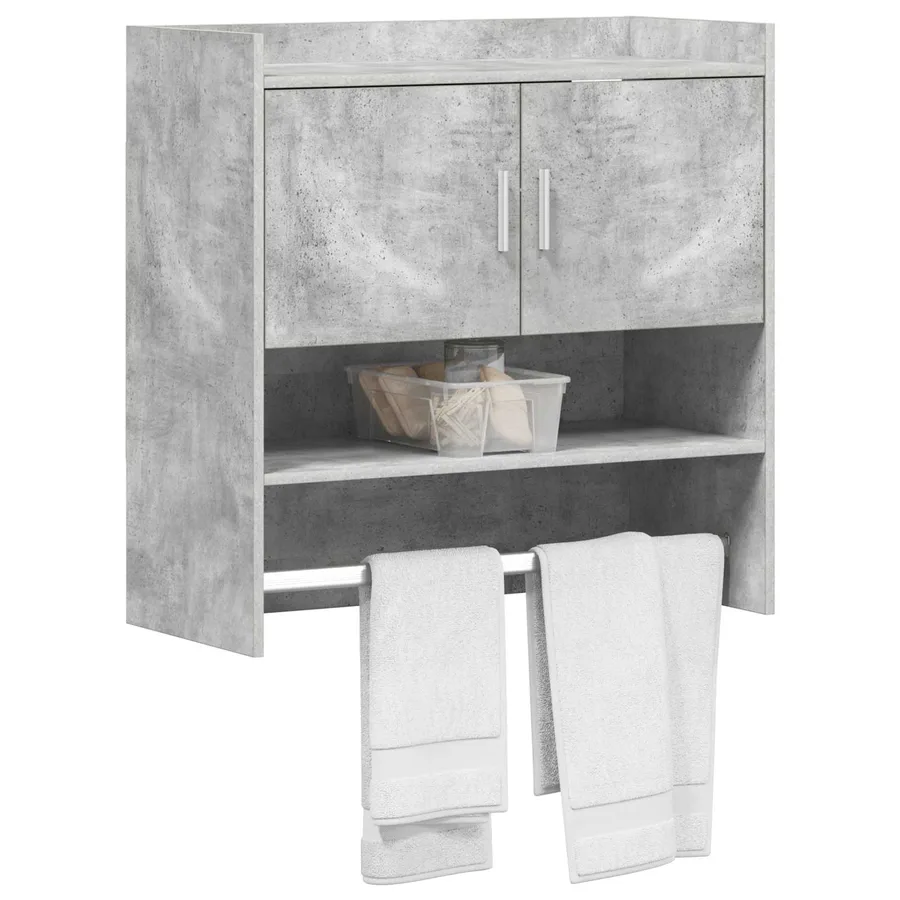 Étagère Murale Montage mural Gris béton 80 x 36 x 80 cm - 3