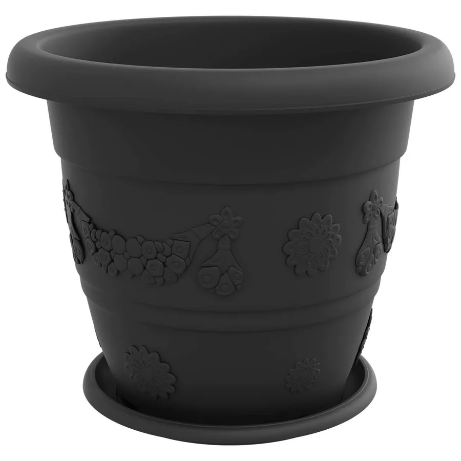 Pots de plantes 24 pcs Noir Ø 39 x 32 cm Plastique - 5