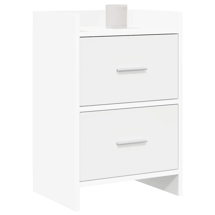 Tables de chevet 2 pcs Blanc 40 x 30 x 60 cm Bois d'ingénierie - 2