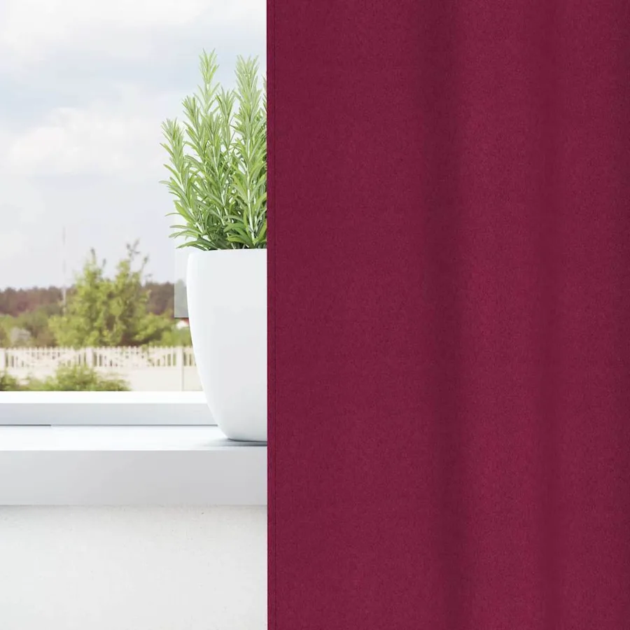 Rideaux occultants avec anneaux 2 pcs Bordeaux 140 x 140 cm - 3