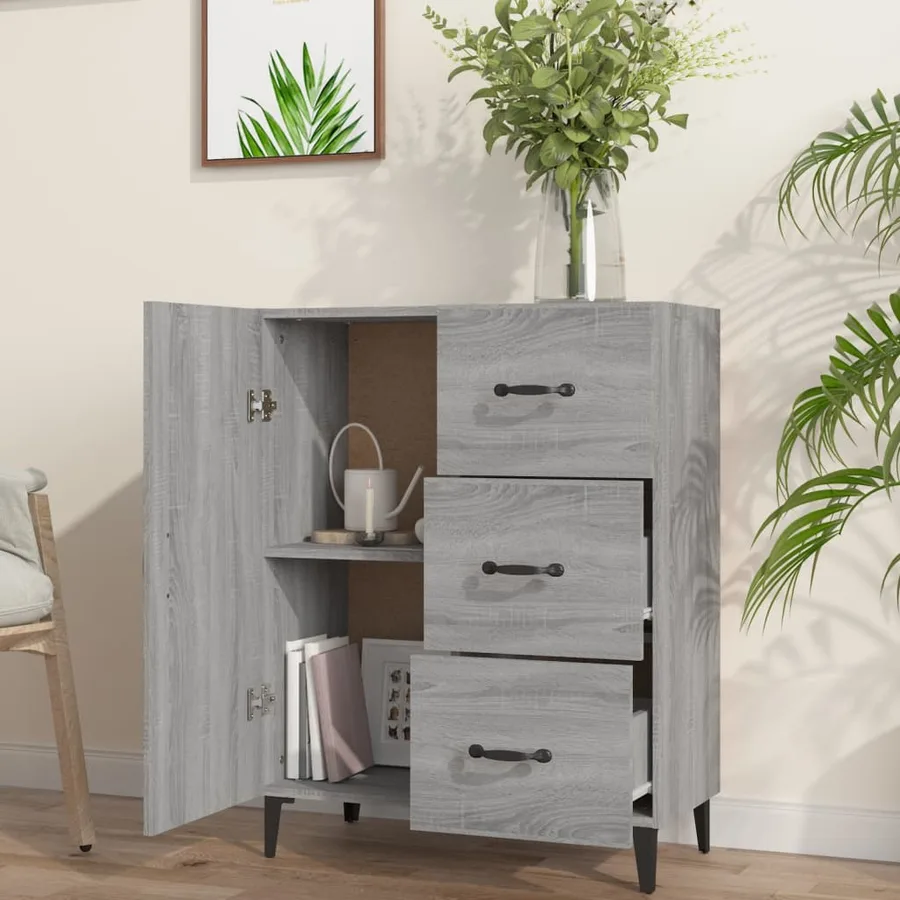 Buffet sonoma gris 69,5x34x90 cm bois d'ingénierie - 3