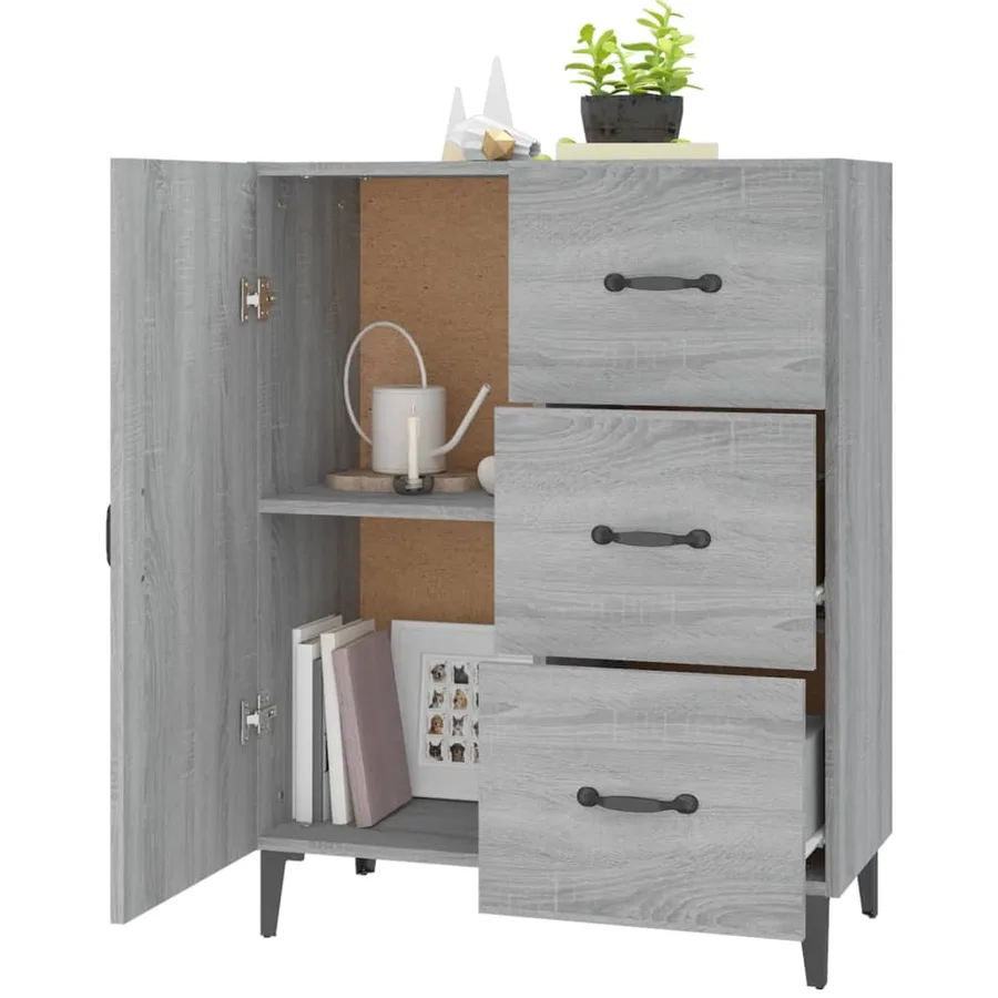 Buffet sonoma gris 69,5x34x90 cm bois d'ingénierie - 4