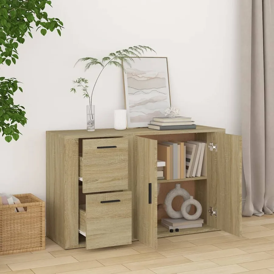 Buffet Chêne sonoma 100x33x59,5 cm Bois d'ingénierie - 3