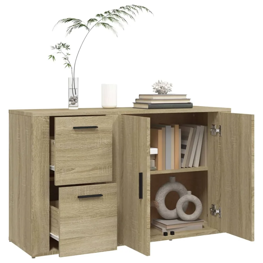 Buffet Chêne sonoma 100x33x59,5 cm Bois d'ingénierie - 5