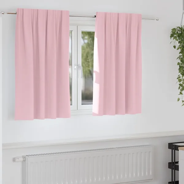 Rideaux occultants avec anneaux 2 pcs Rose bébé 140 x 140 cm
