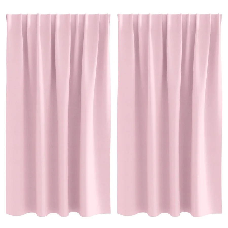 Rideaux occultants avec anneaux 2 pcs Rose bébé 140 x 140 cm - 2