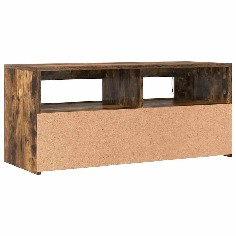 Meuble TV avec lumières LED Chêne fumé 90x35x40 cm - 6