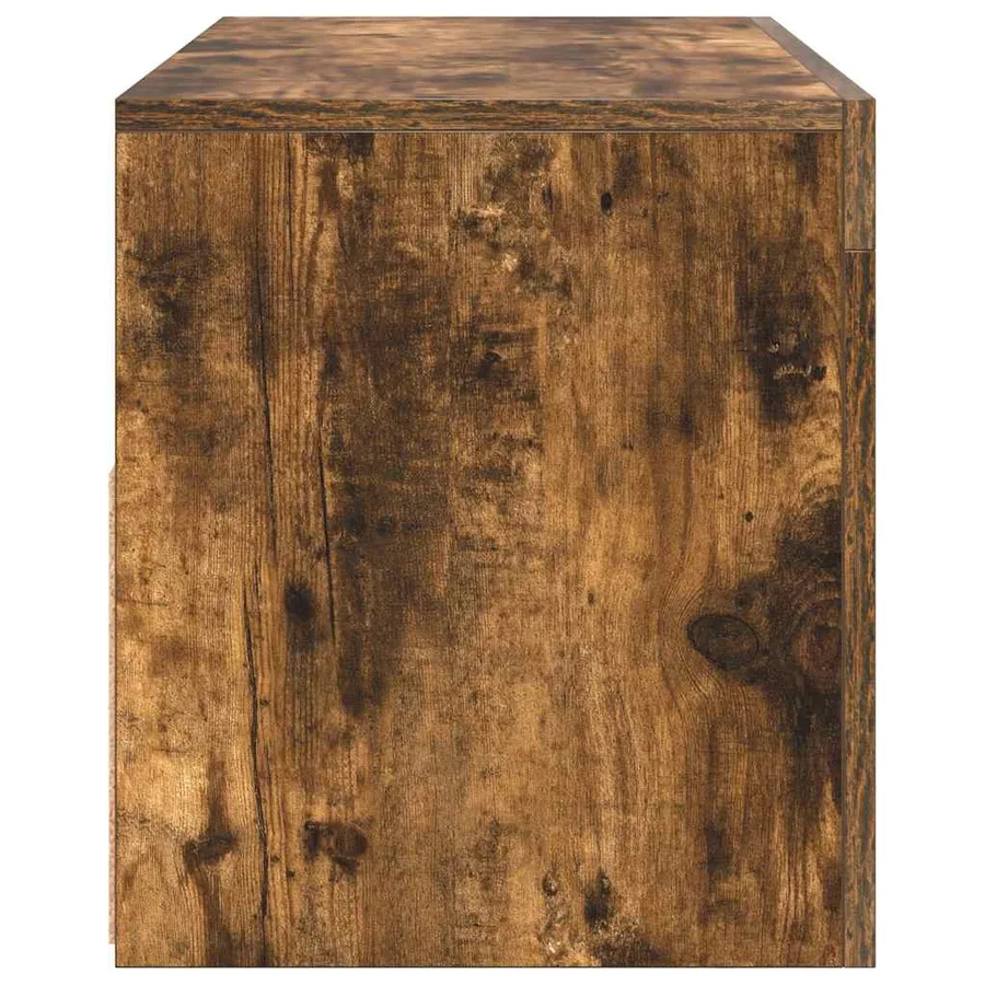 Meuble TV avec lumières LED Chêne fumé 90x35x40 cm - 9