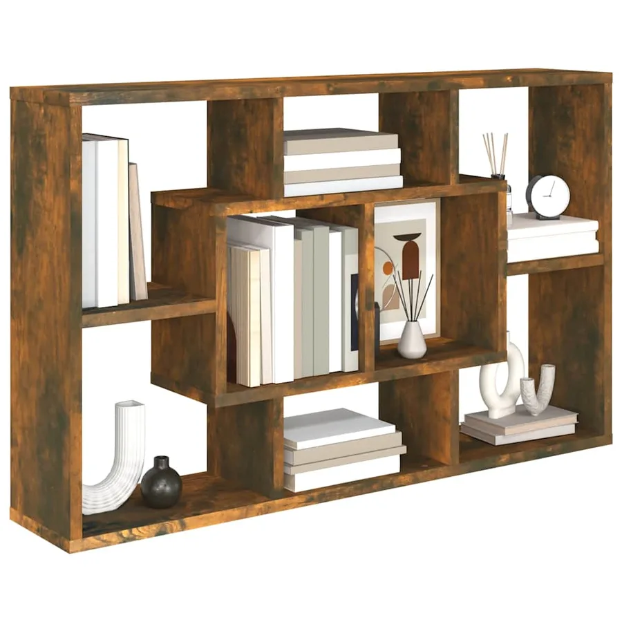 Étagère murale Chêne fumé 85x16x52,5 cm Bois d'ingénierie - 4