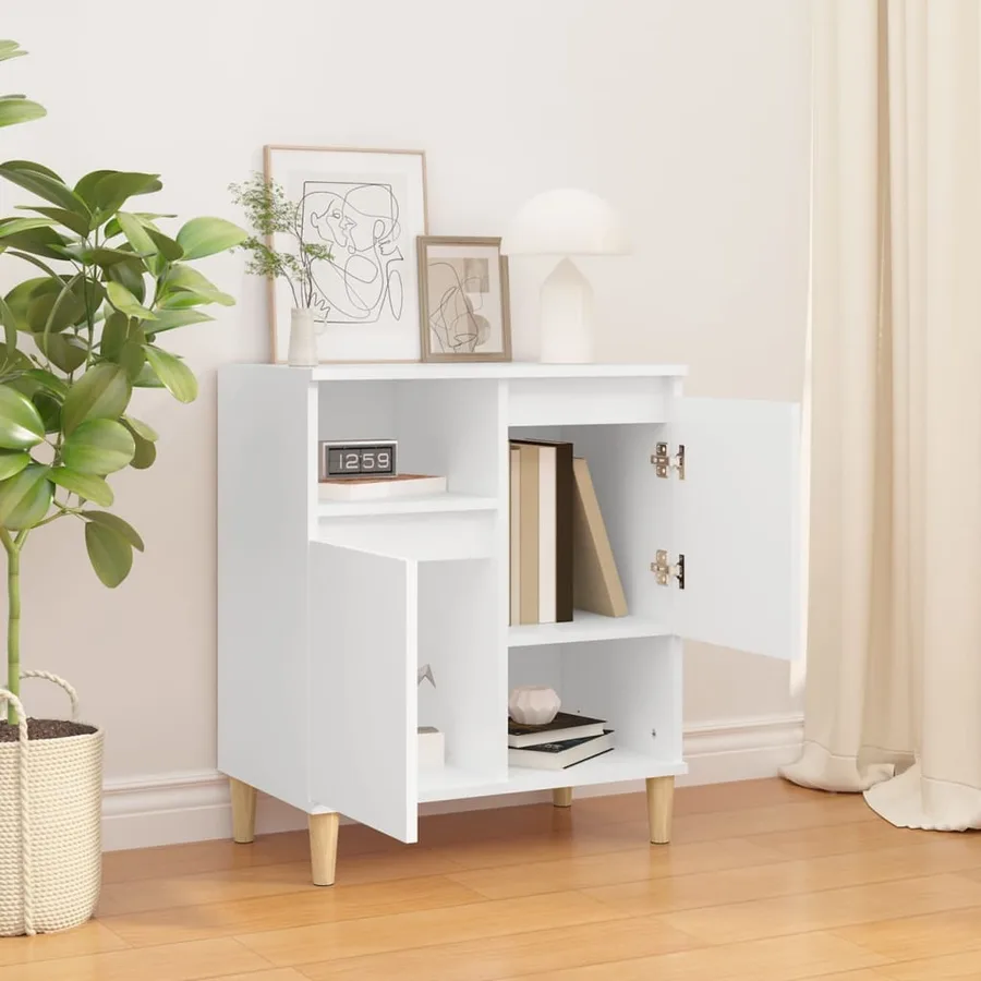 Buffet Blanc 60x35x70 cm Bois d'ingénierie - 3