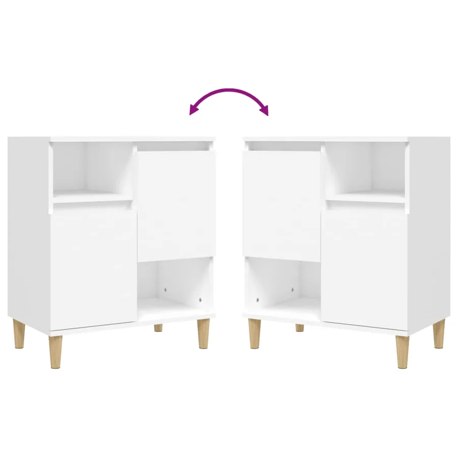 Buffet Blanc 60x35x70 cm Bois d'ingénierie - 8