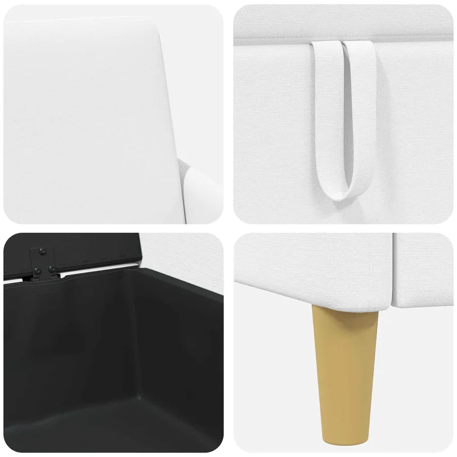 Sofa avec rangement Blanc 72 x 78 x 87 cm Polyester - 7