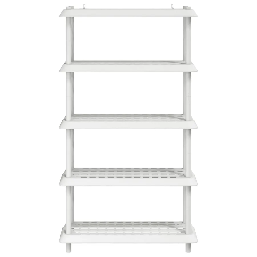 Unité de rangement 5 niveaux 100 x 40 x 177 cm PP Blanc - 5