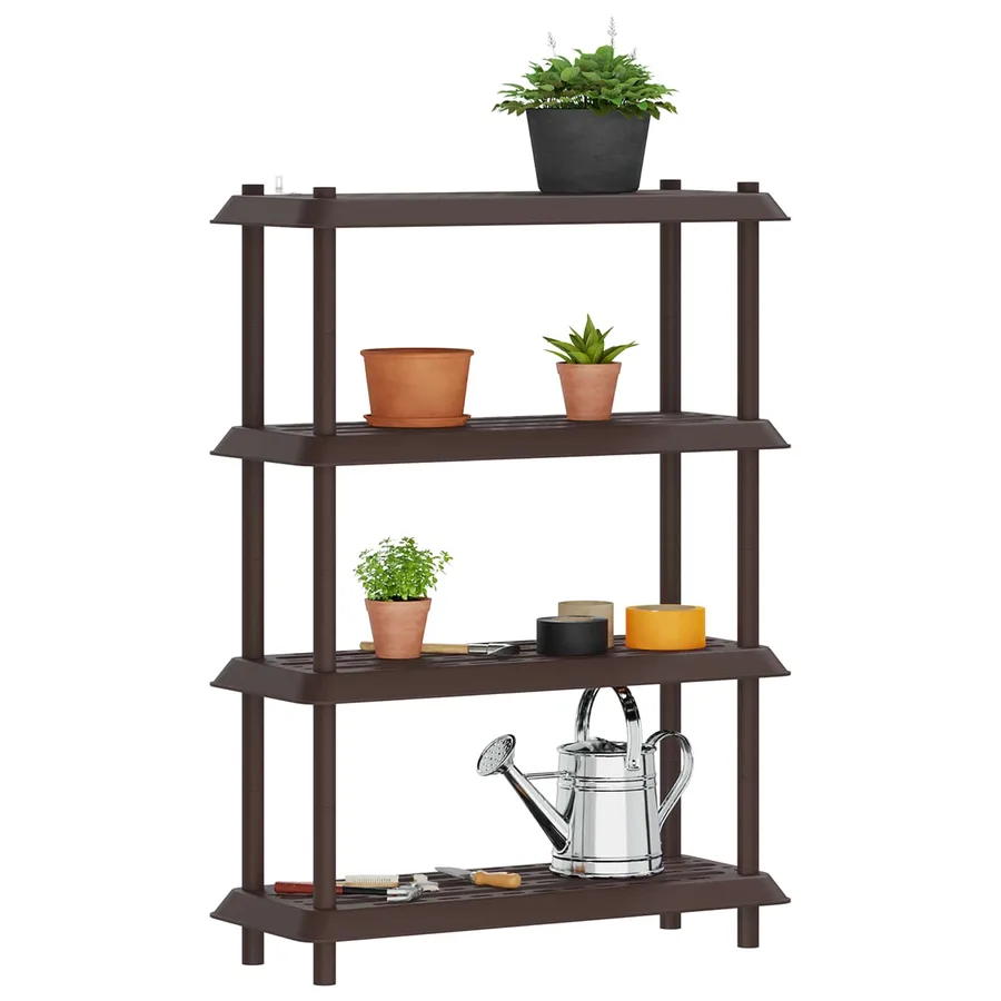 Unité de rangement 4 niveaux 100 x 40 x 136,5 cm PP Marron - 3
