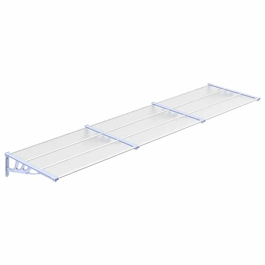 Auvent de porte Gris et transparent 358,5x90 cm Polycarbonate - 2