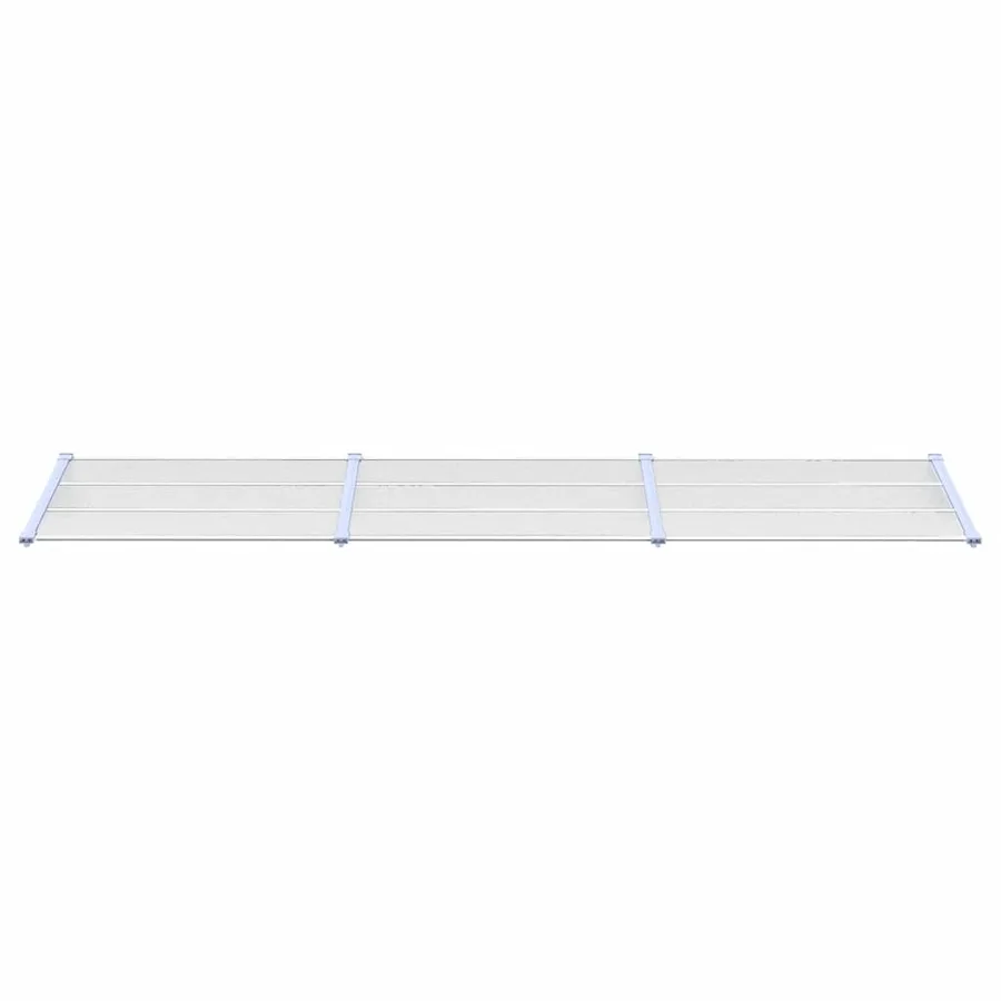 Auvent de porte Gris et transparent 358,5x90 cm Polycarbonate - 3