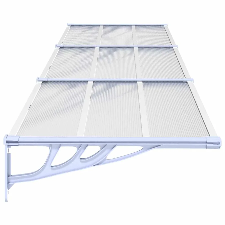 Auvent de porte Gris et transparent 358,5x90 cm Polycarbonate - 4