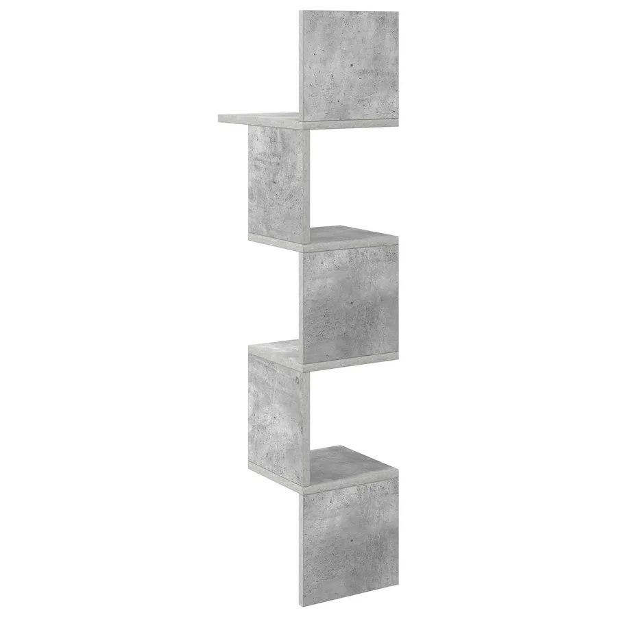 Étagère Murale Montage mural Gris béton 32 x 21 x107 cm - 5