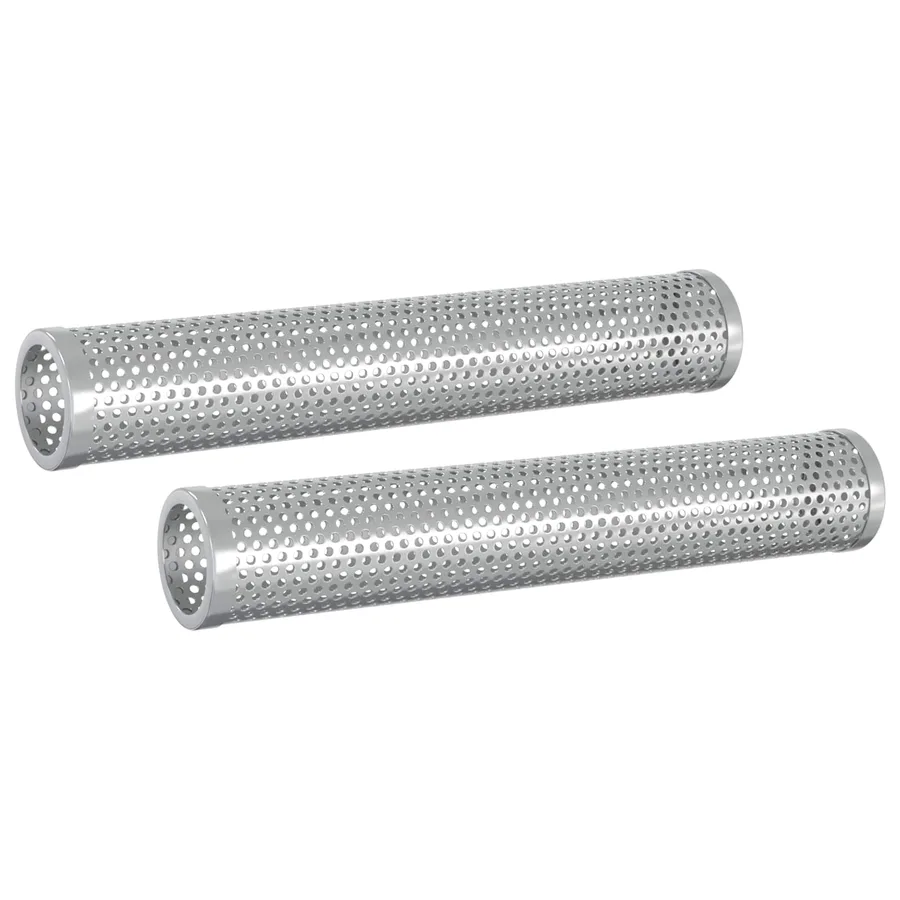 Tube à fumer 2 pcs Ø 5 x 30 cm Acier Inox 304 Argenté - 2