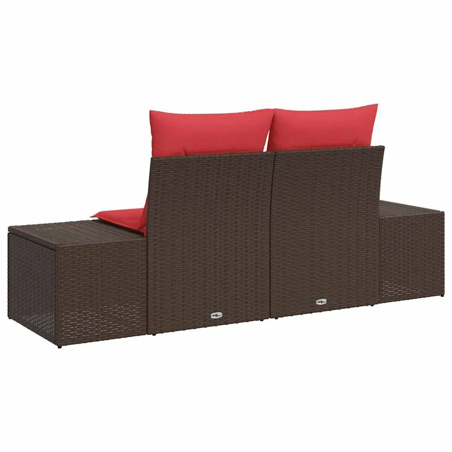 Canapé de jardin avec coussin 184 x 62 x 69 cm polyrotin - 4