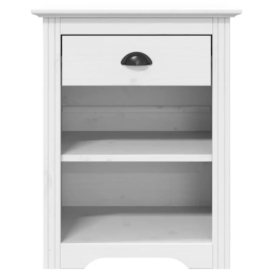 Table de chevet BODO blanc 53x38,5x67 cm bois de pin massif - 3