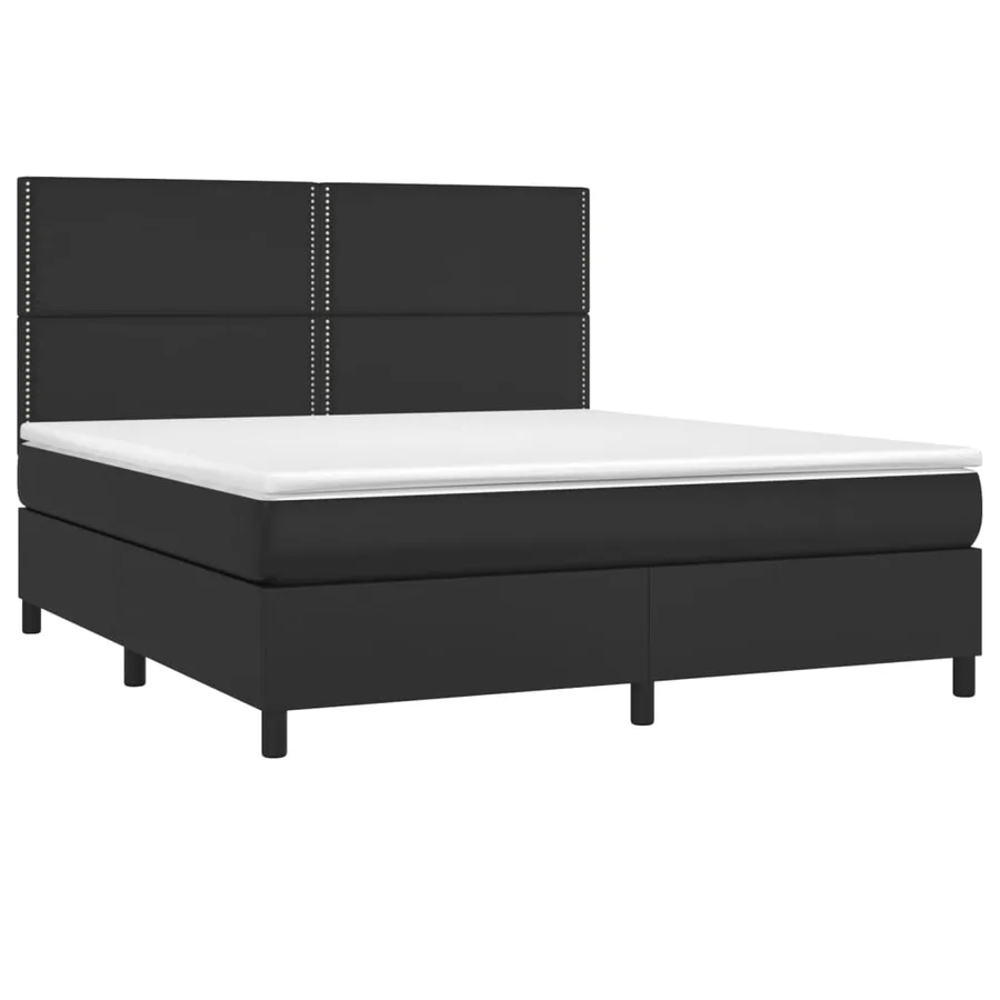 Sommier à lattes de lit avec matelas Noir 180x200 cm Similicuir - 3