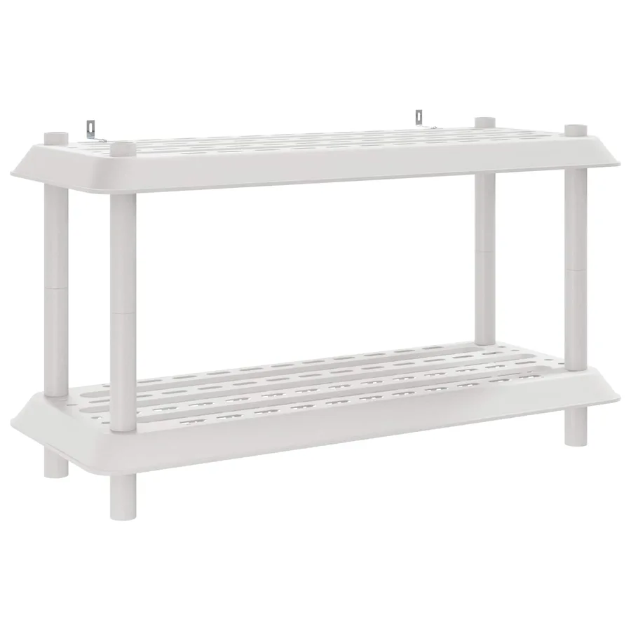 Unité de rangement 2 niveaux 100 x 40 x 55,5 cm PP Blanc - 2