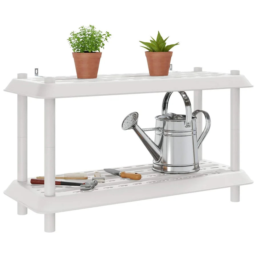 Unité de rangement 2 niveaux 100 x 40 x 55,5 cm PP Blanc - 3