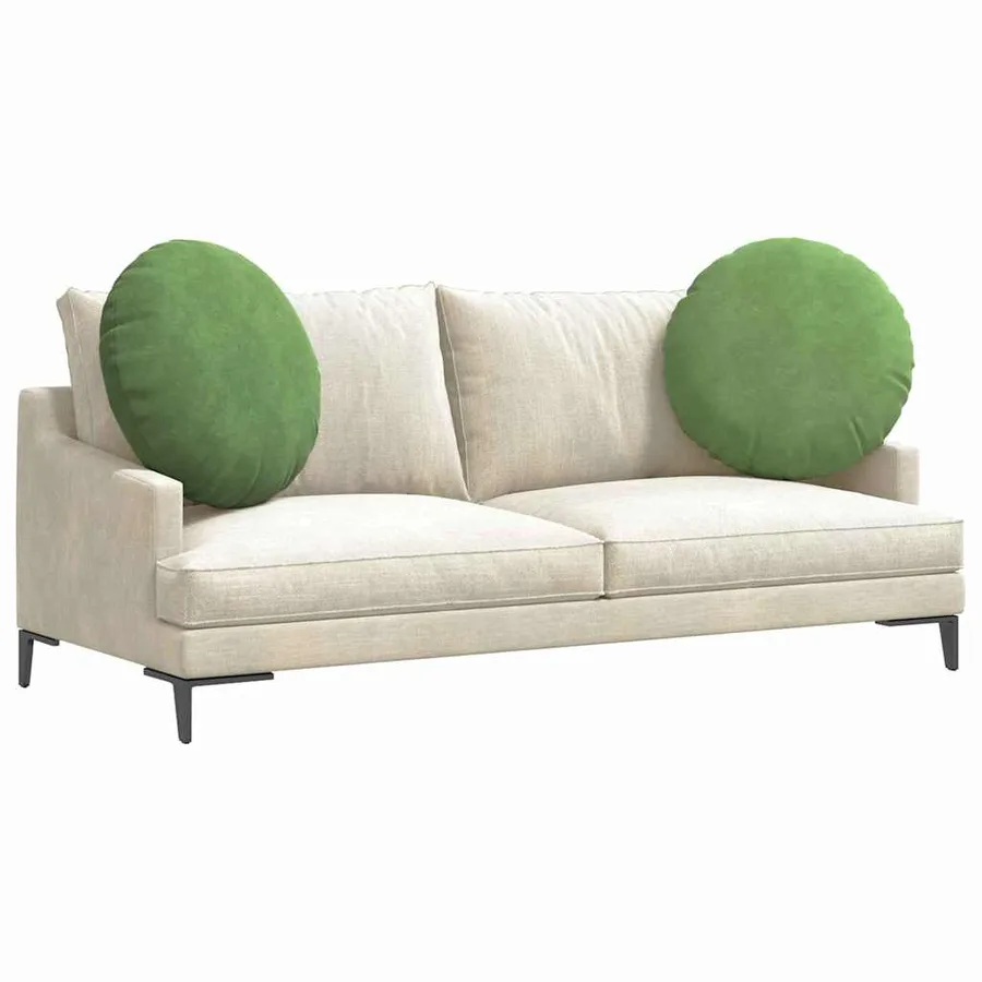 Coussins de siège 2 pcs Vert clair Ø 40 x 13 cm Velours - 3