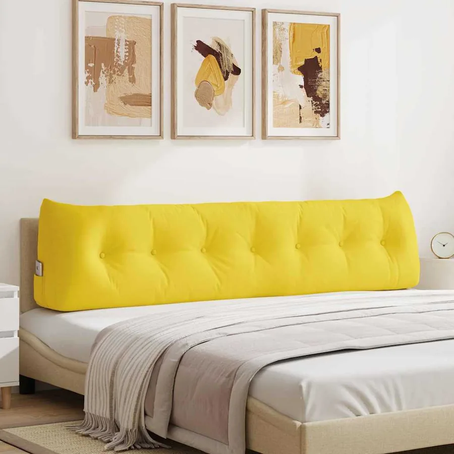 Coussin de Dos Jaune clair 200 x 24 x 50 cm tissu