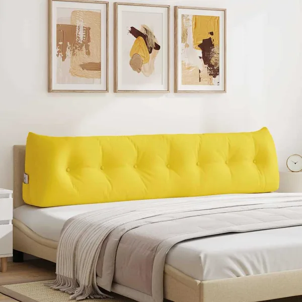 Coussin de Dos Jaune clair 200 x 24 x 50 cm tissu