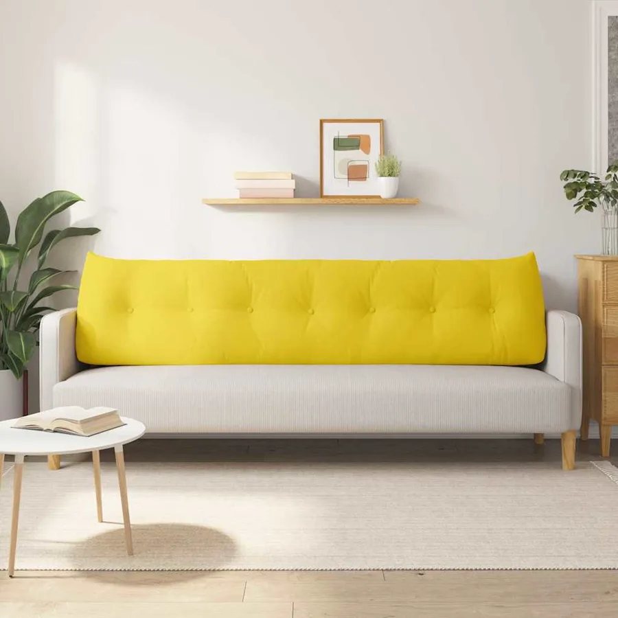 Coussin de Dos Jaune clair 200 x 24 x 50 cm tissu - 4