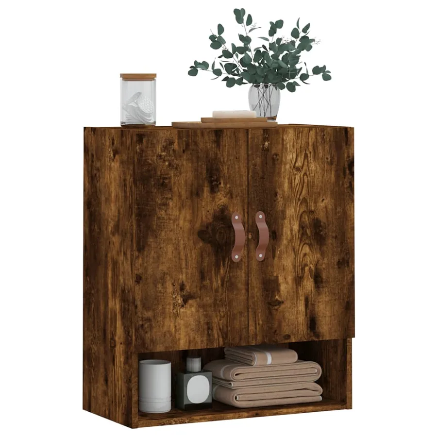 Armoire murale chêne fumé 60x31x70 cm bois d'ingénierie - 3