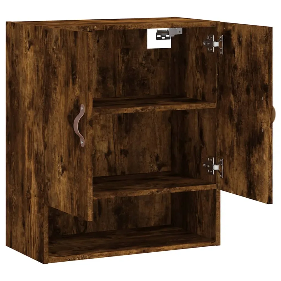 Armoire murale chêne fumé 60x31x70 cm bois d'ingénierie - 6