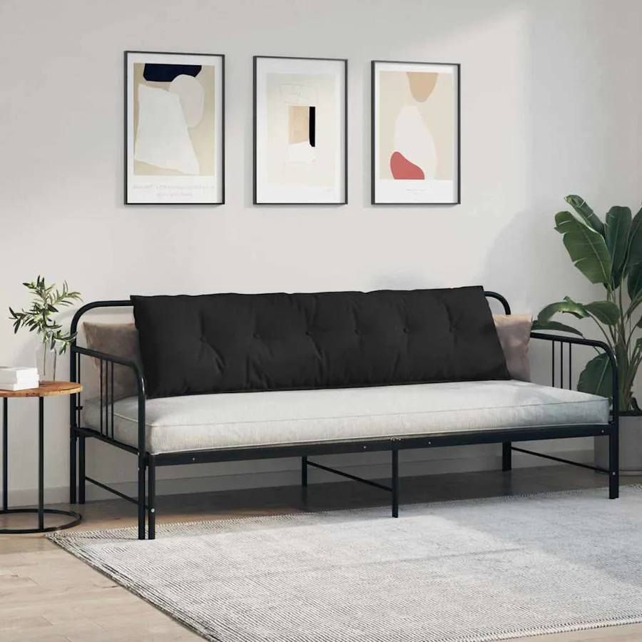 Coussin de Dos Noir 180 x 50 cm Tissu en microfibre - 4